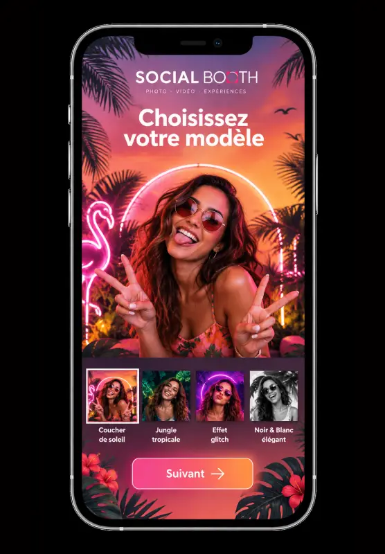 Partage d'un contenu créé avec le photobooth virtuel